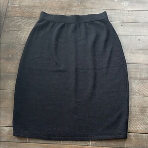 St. John Black Knit Pencil Skirt